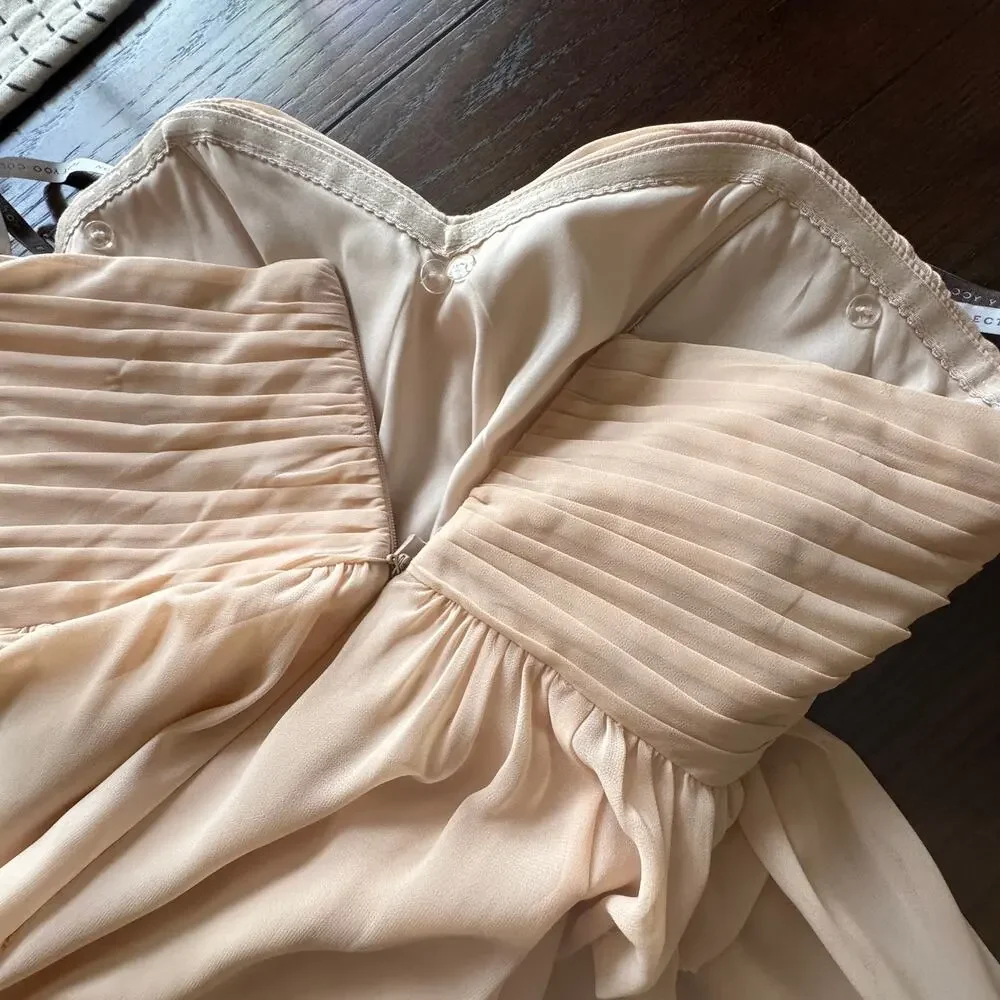 Jenny Yoo Strapless Mini Prom A Line Chaffon Dress Size 4 - Picture 9 of 13